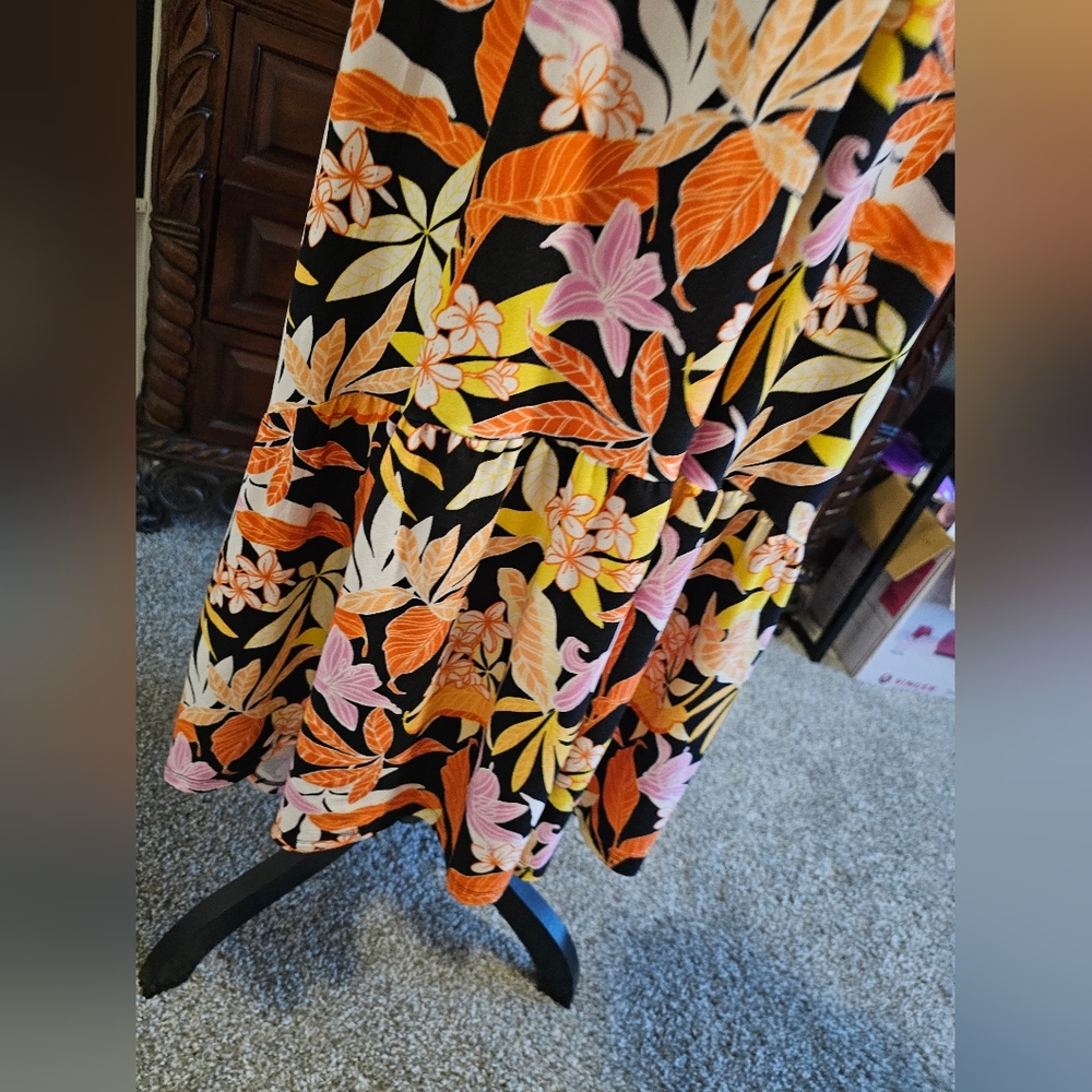 Derek Heart Tropical Maxi Dress L - Picture 5 of 7